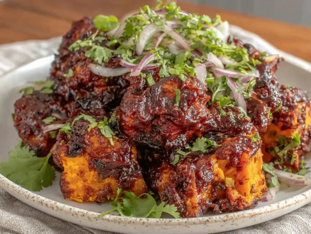 BBQ chicken sweet potato bowls - featured image