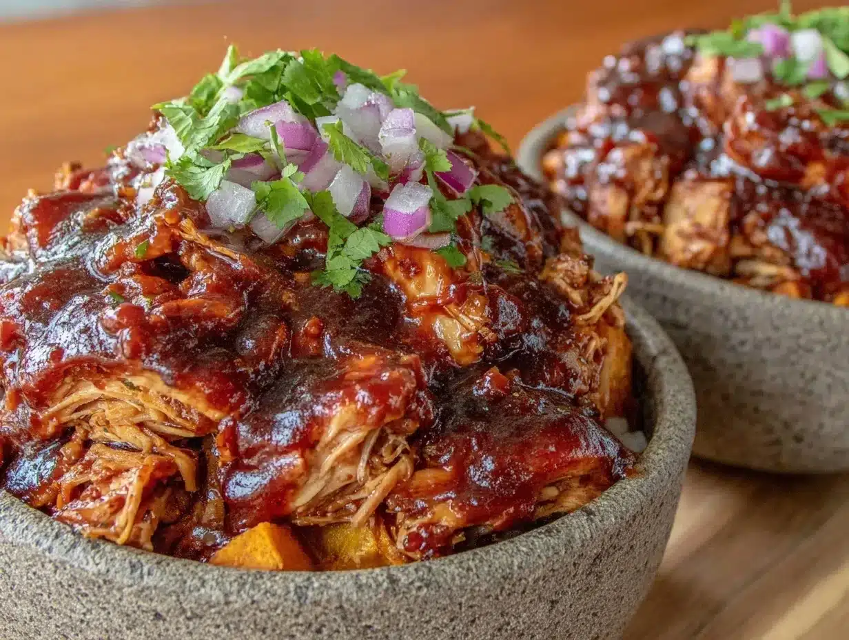 BBQ chicken sweet potato bowls preparation steps