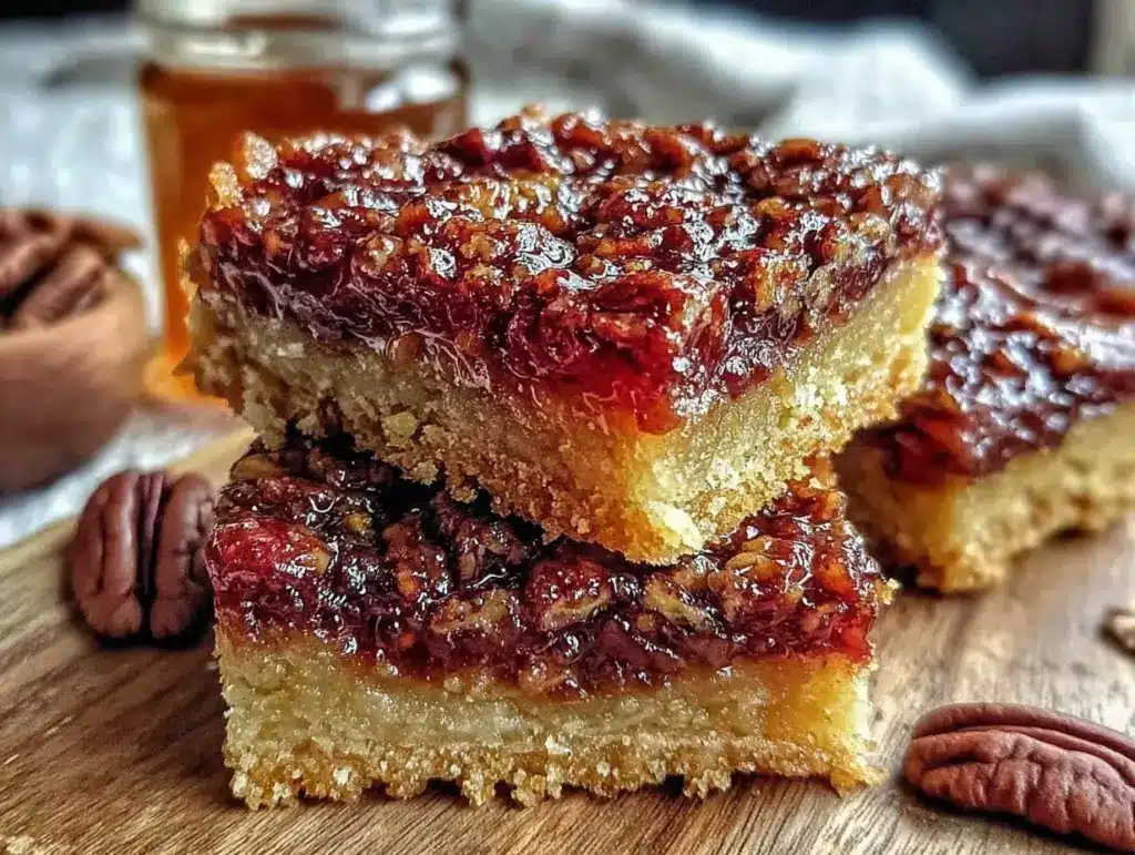 bourbon pecan pie bars - featured image