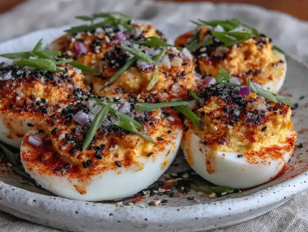 brown butter deviled eggs - featured image
