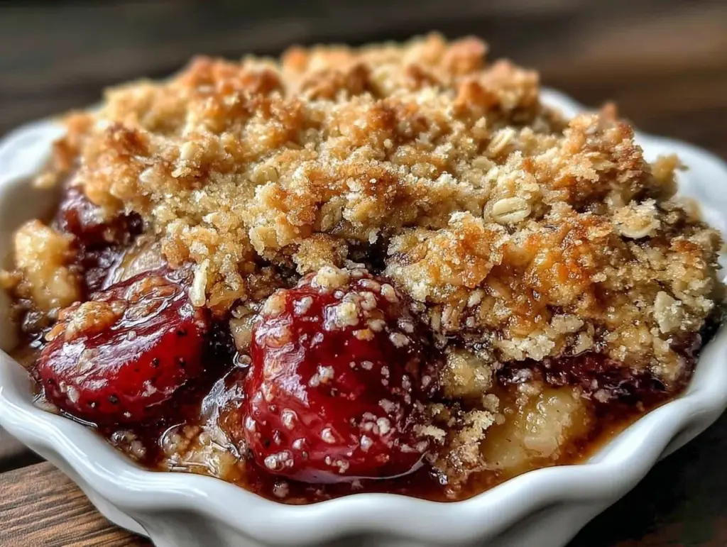 brown butter rhubarb crumble - featured image