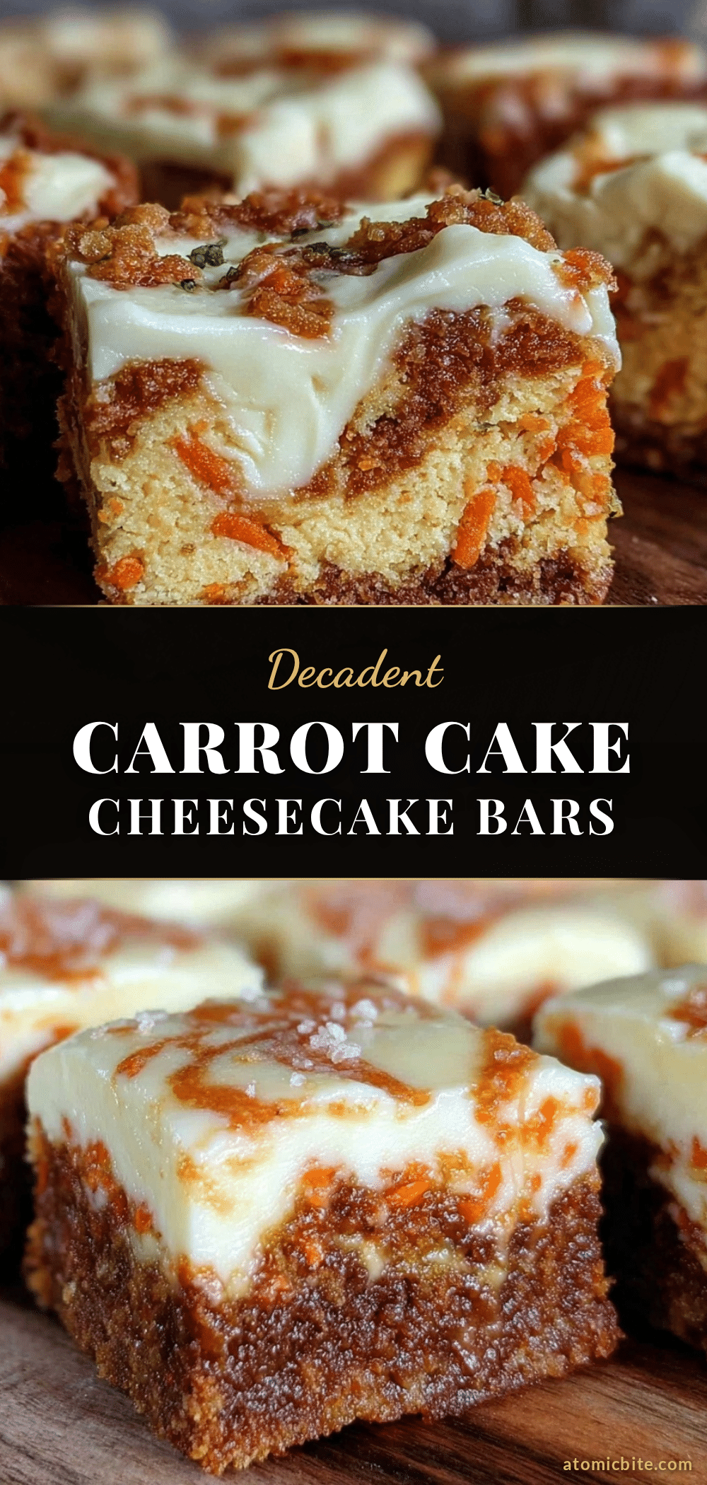 carrot cake cheesecake swirl bars recipe