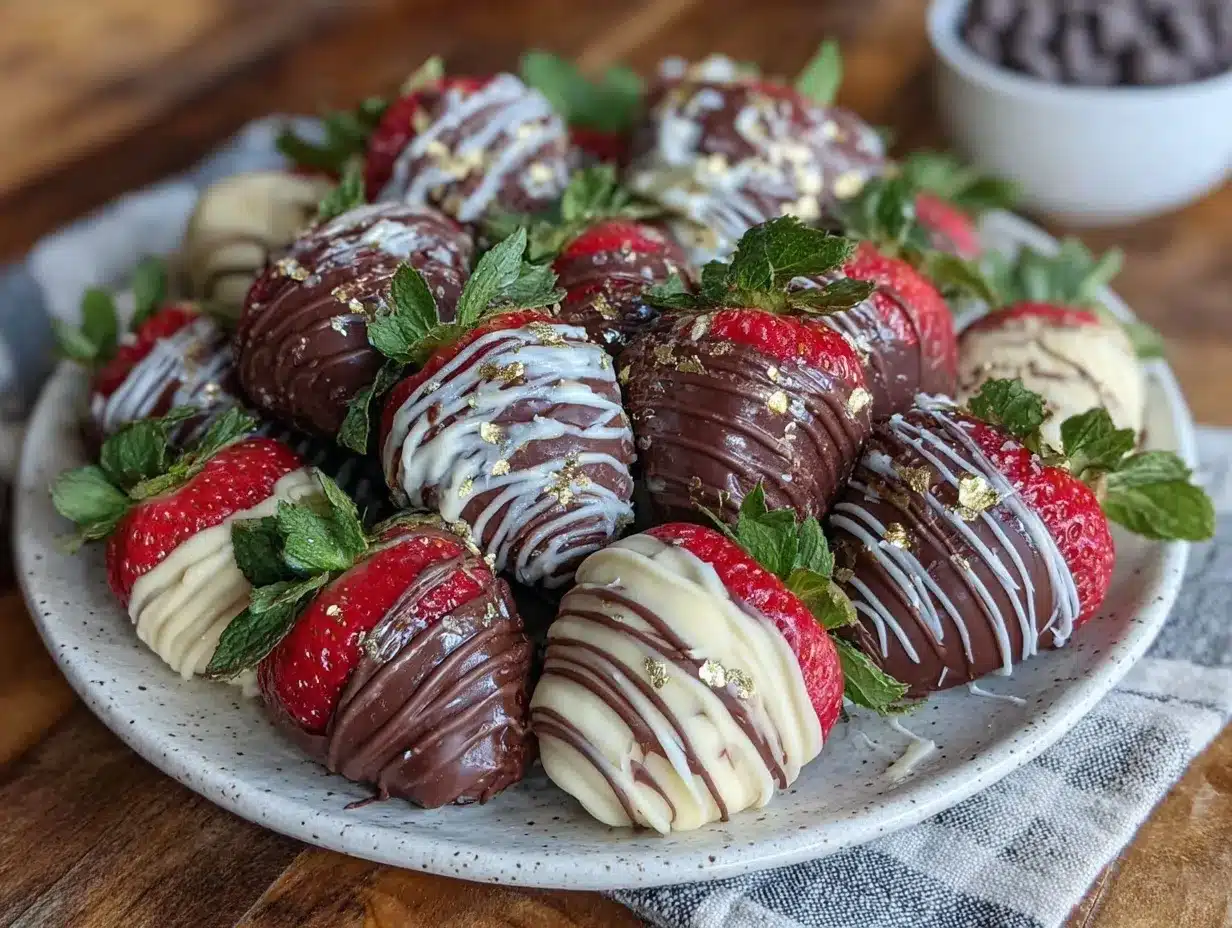 chocolate covered strawberry bouquet platter preparation steps
