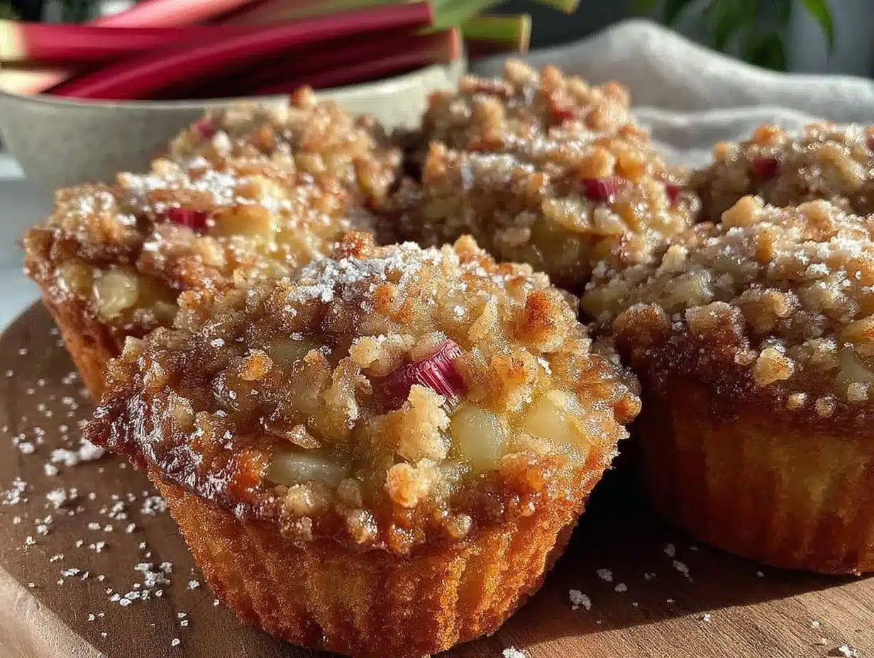 classic old fashioned rhubarb muffins preparation steps