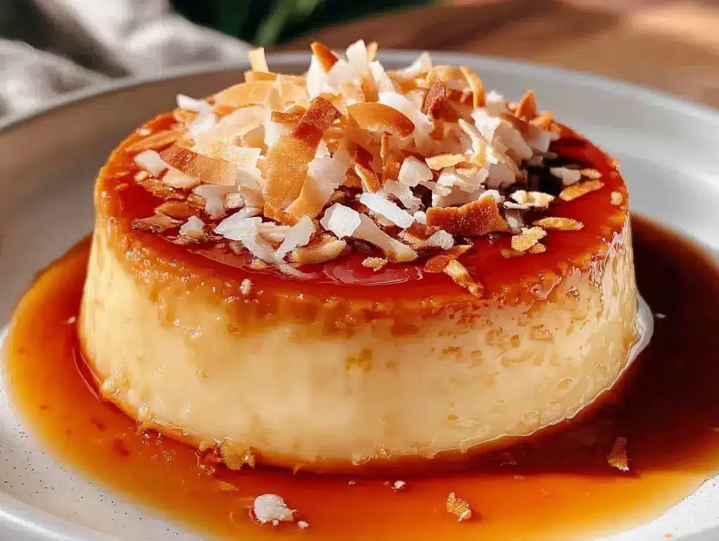 creamy caramel flan - featured image