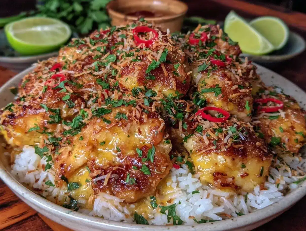 creamy coconut chicken rice bowl preparation steps