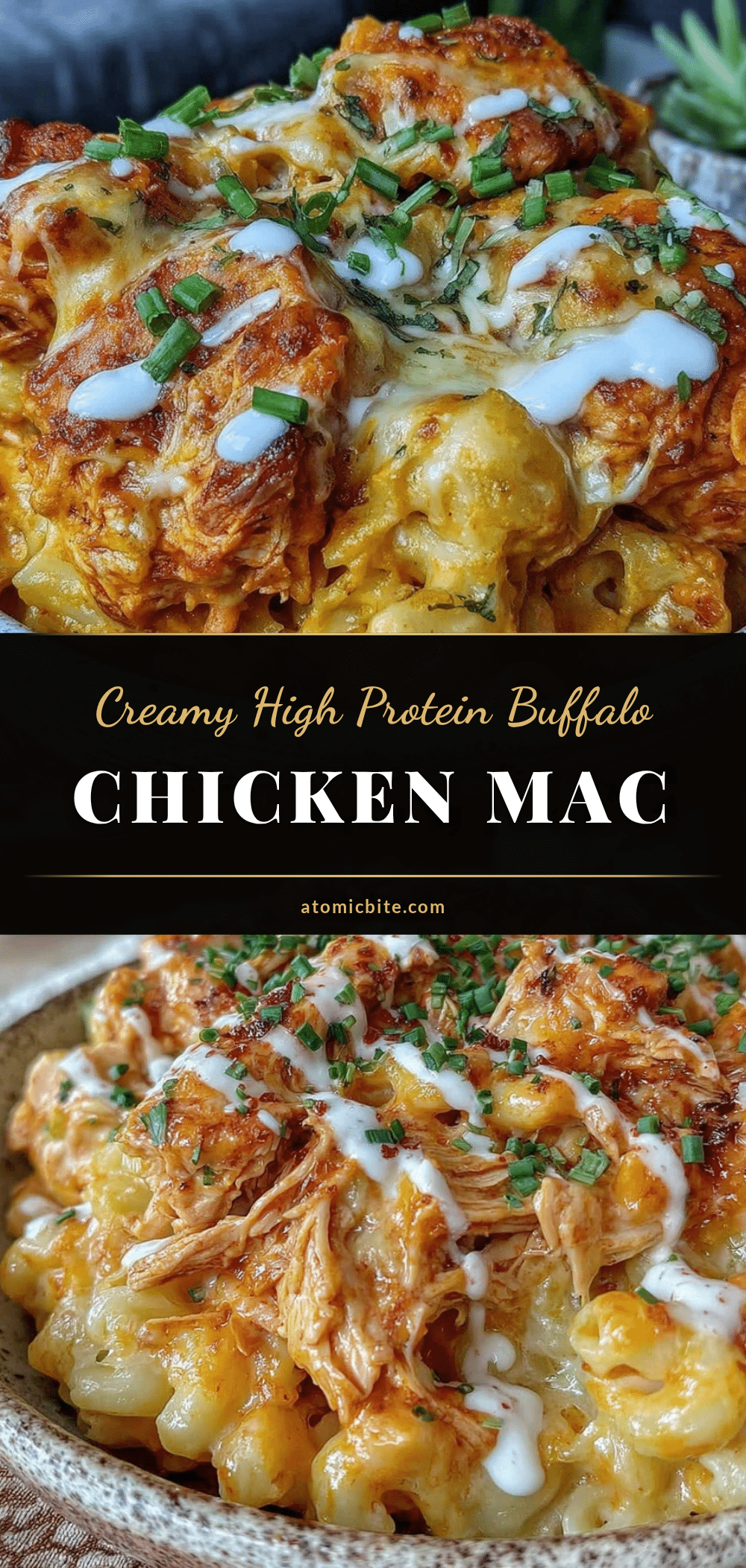 creamy high protein buffalo chicken mac and cheese recipe