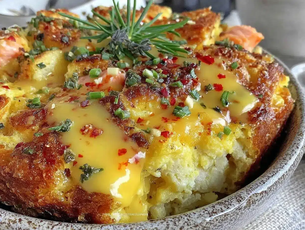 creamy smoked salmon eggs benedict casserole preparation steps