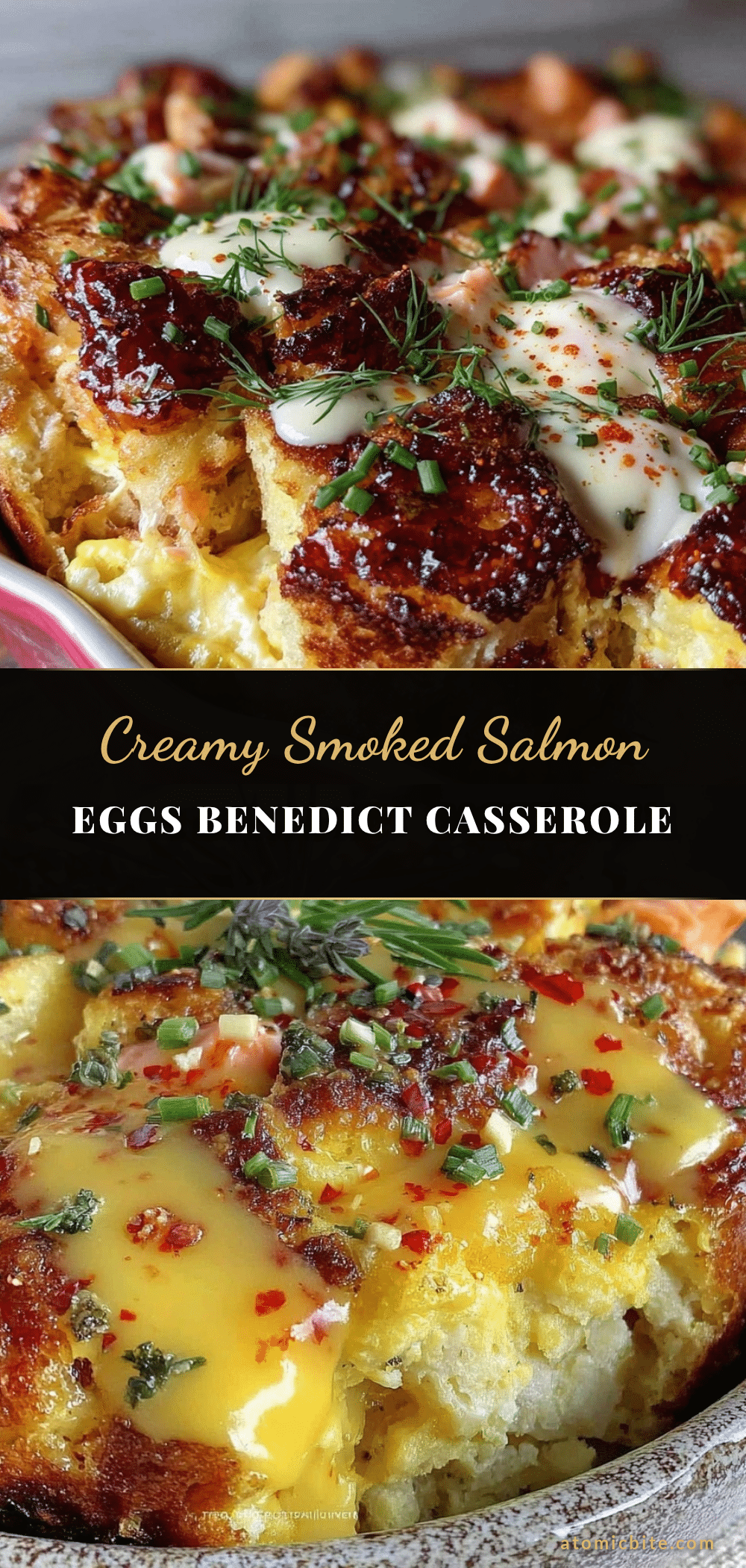 creamy smoked salmon eggs benedict casserole recipe