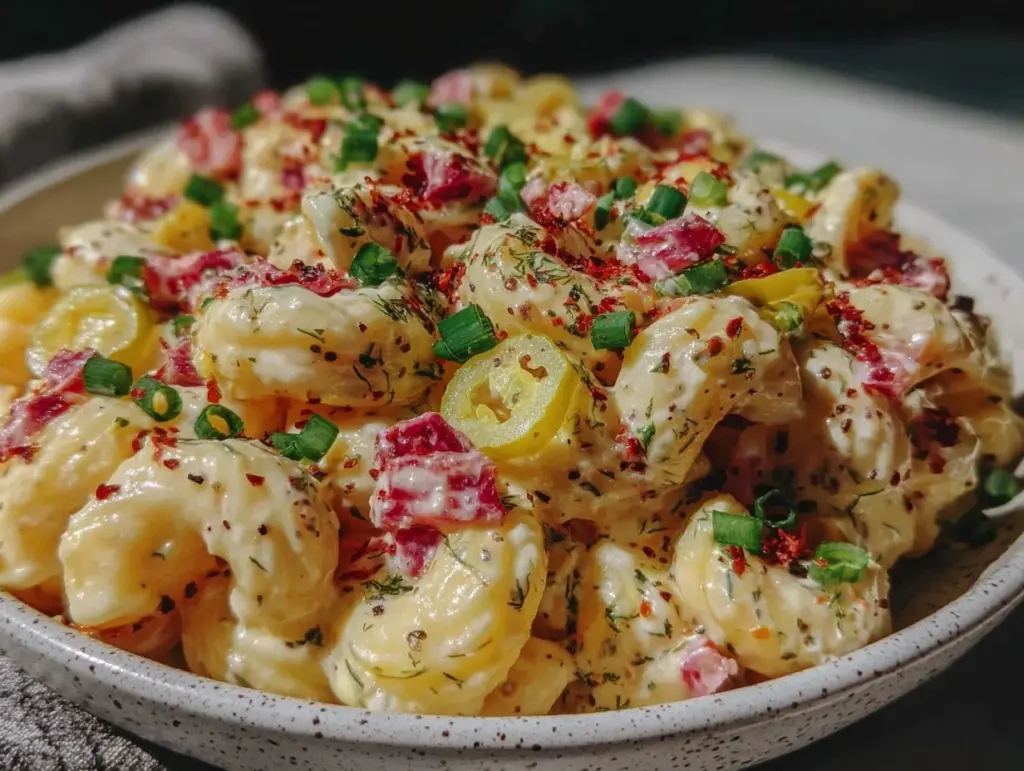 creamy southern macaroni salad - featured image