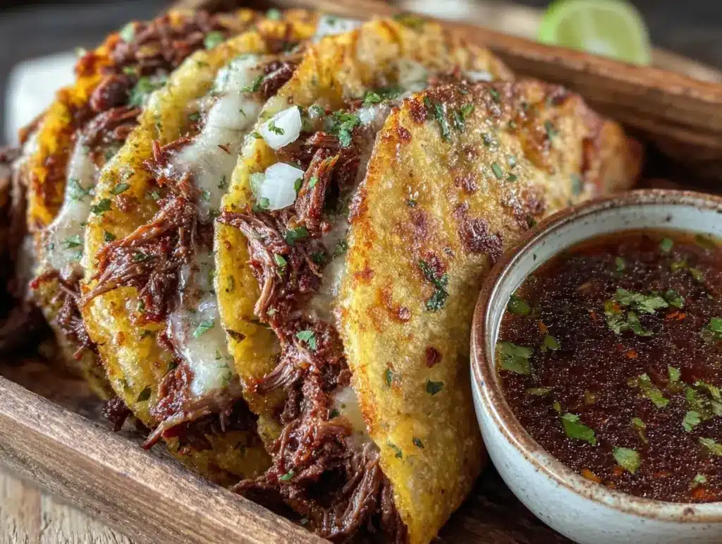 crispy birria tacos - featured image
