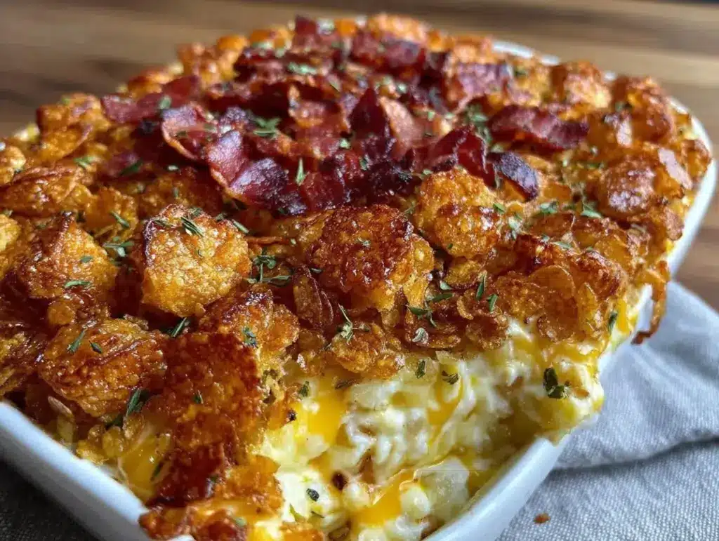 crispy cheesy funeral potatoes - featured image