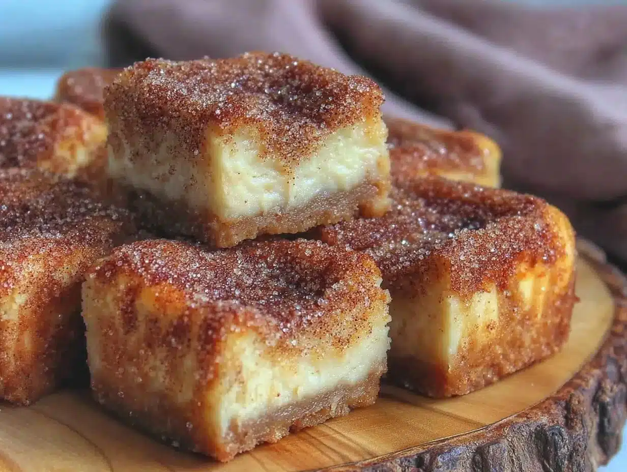 crispy churro cheesecake bars preparation steps