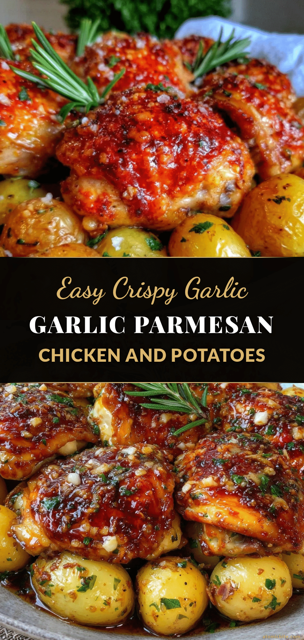 crispy garlic parmesan chicken and potatoes recipe