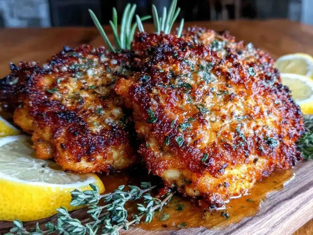 crispy Parmesan-crusted chicken thighs - featured image