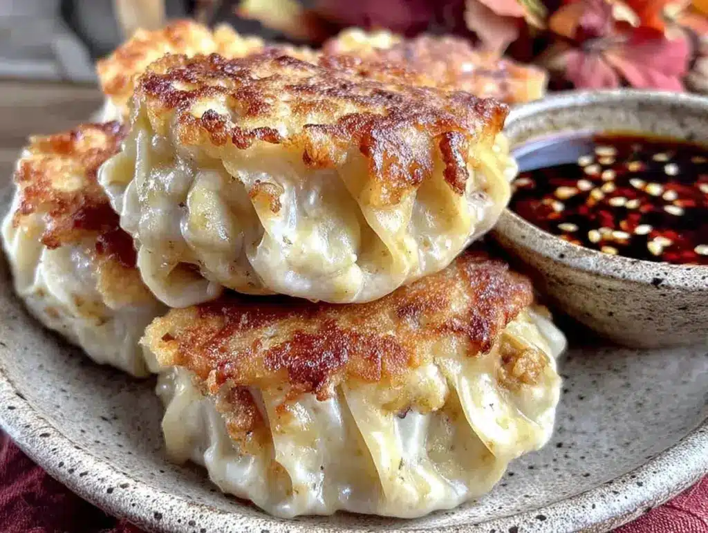 crispy pork gyoza potstickers - featured image