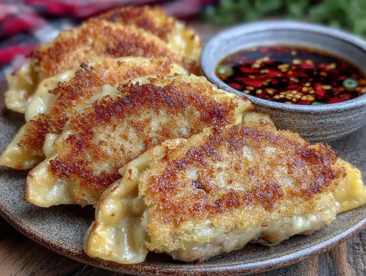 crispy pork gyoza potstickers preparation steps