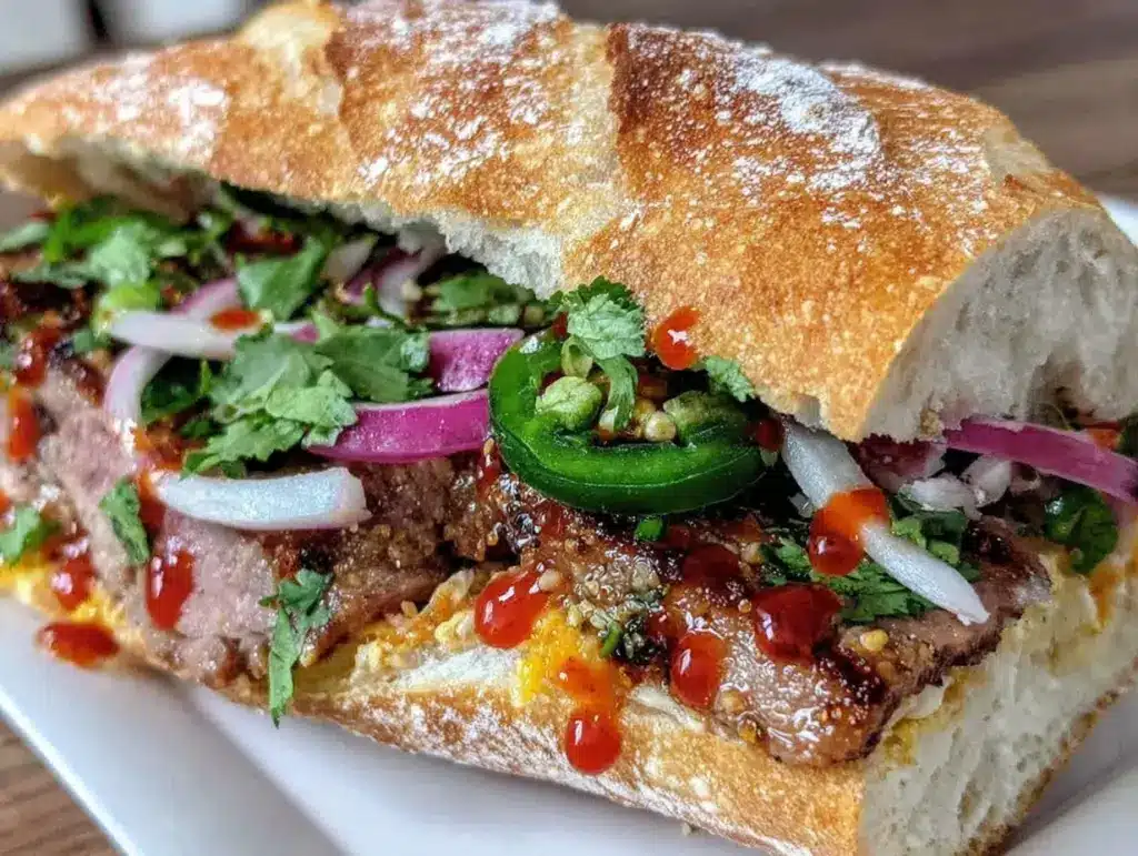 crispy Vietnamese banh mi sandwich - featured image