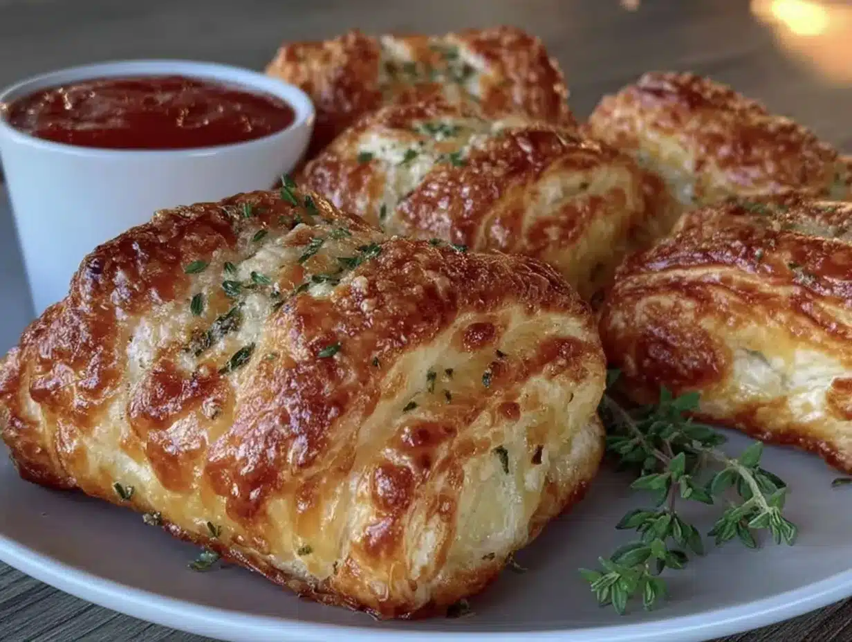 diploma-shaped puff pastry appetizer rolls preparation steps