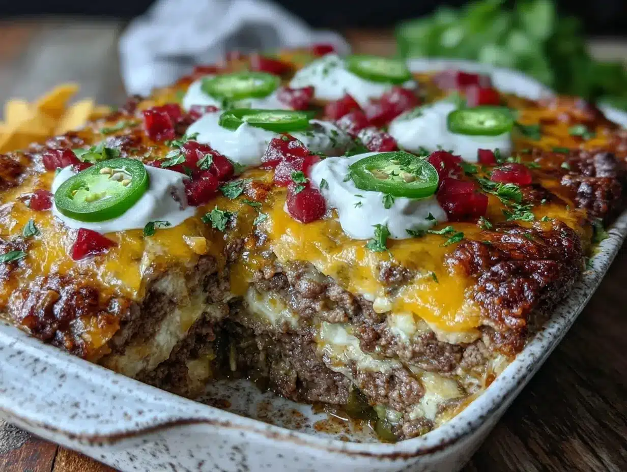 easy cheesy walking taco casserole preparation steps
