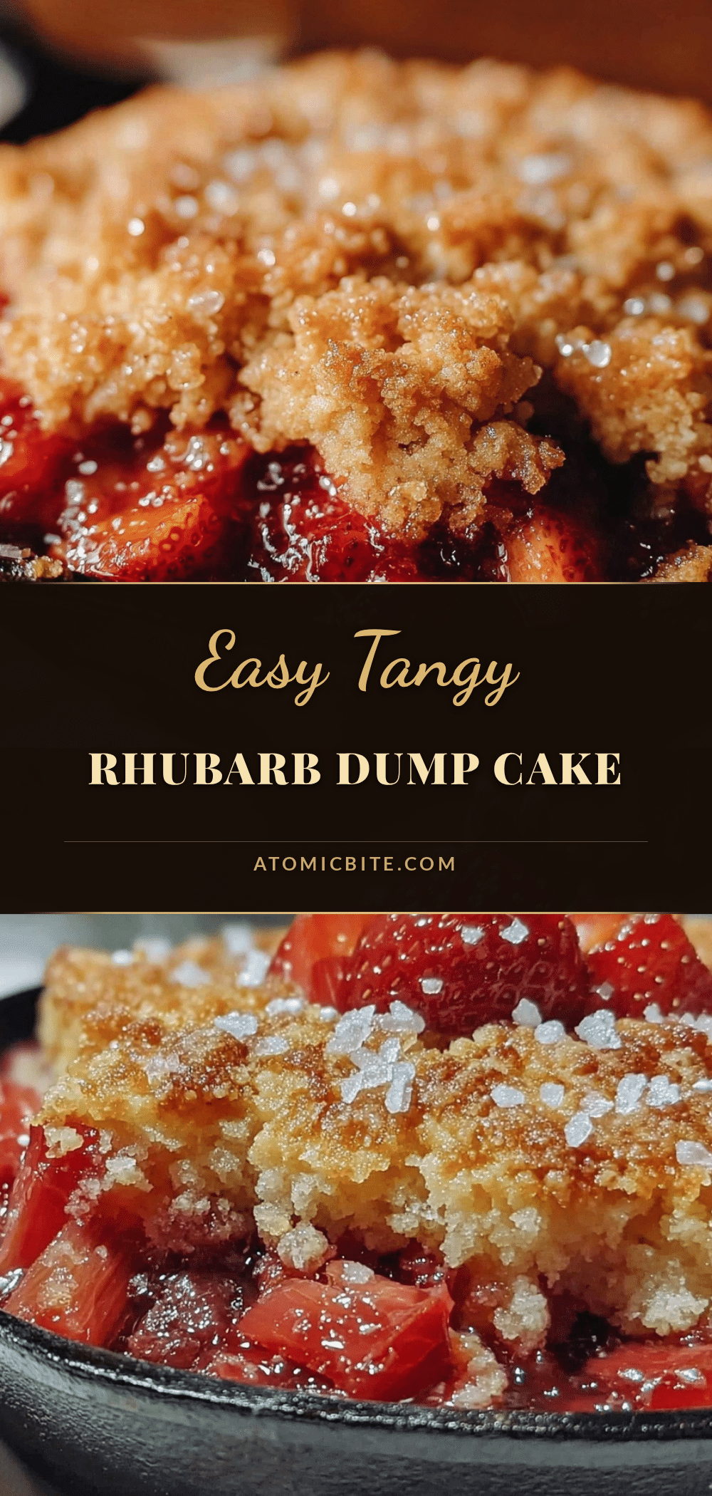 Easy Tangy Rhubarb Dump Cake recipe