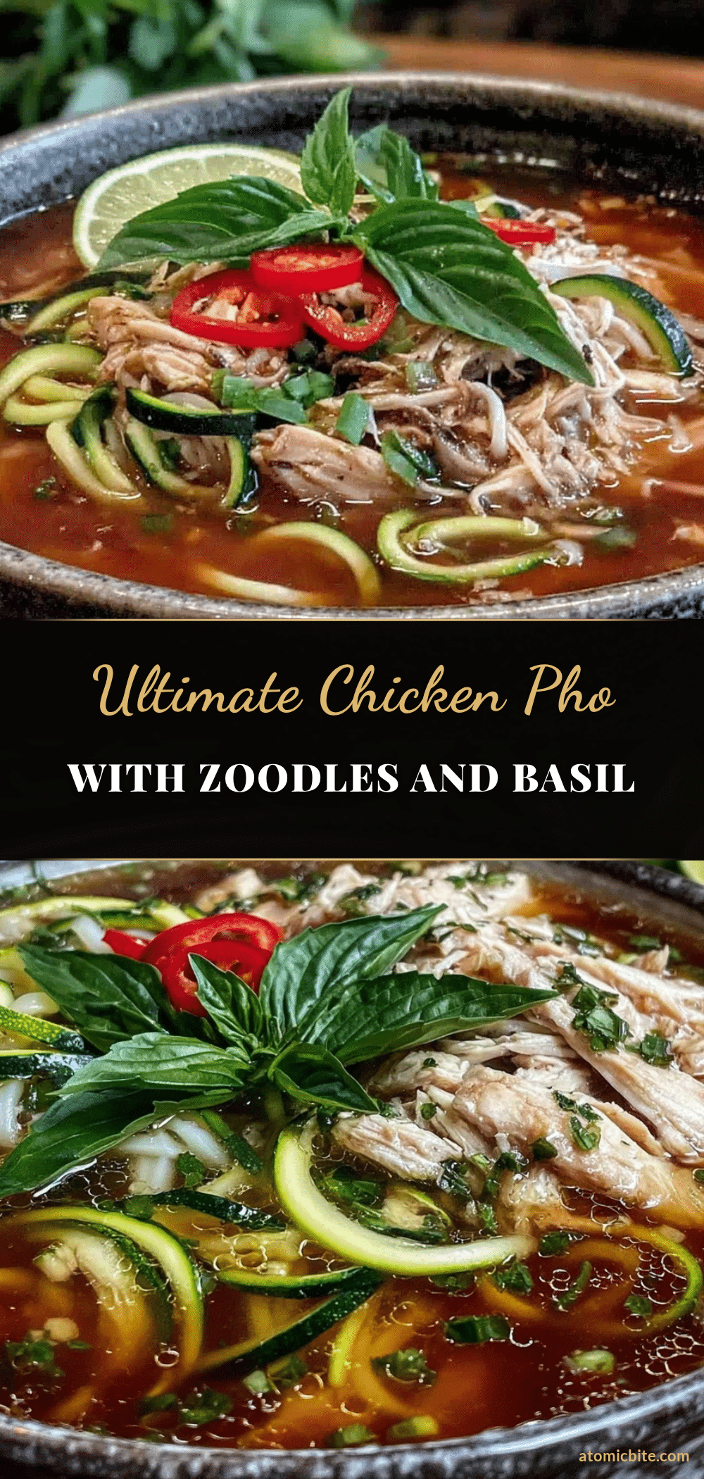 fresh chicken pho with zoodles recipe