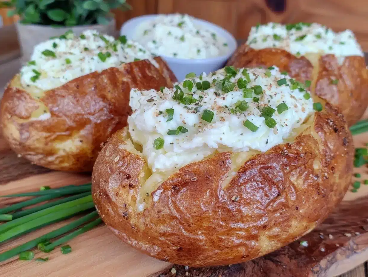 fresh cottage cheese loaded baked potatoes preparation steps