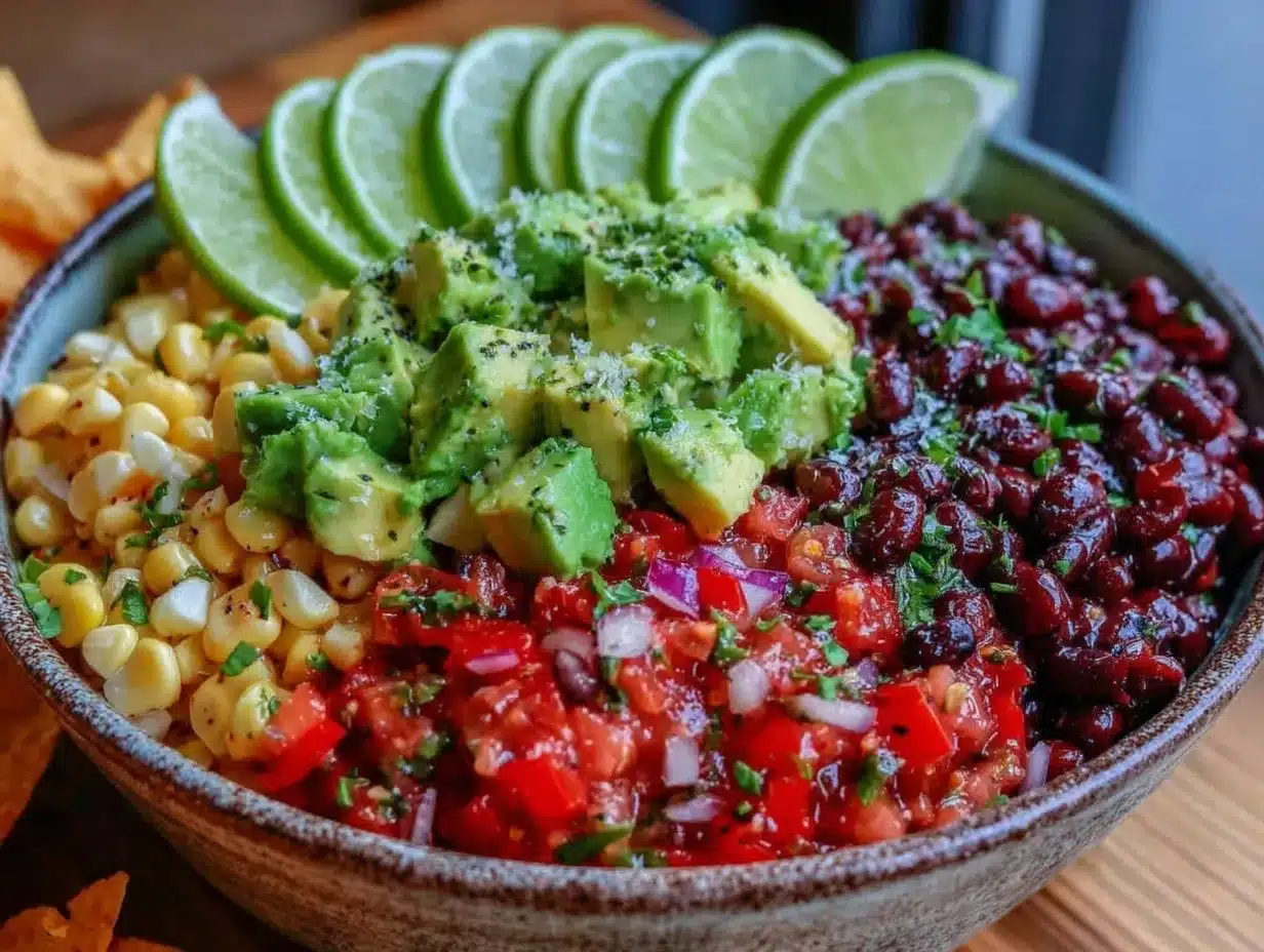 fresh cowboy caviar dip preparation steps