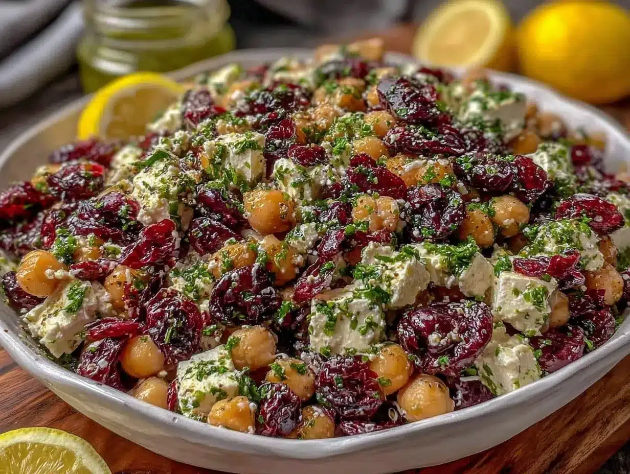 Fresh Feta and Cranberry Chickpea Salad preparation steps