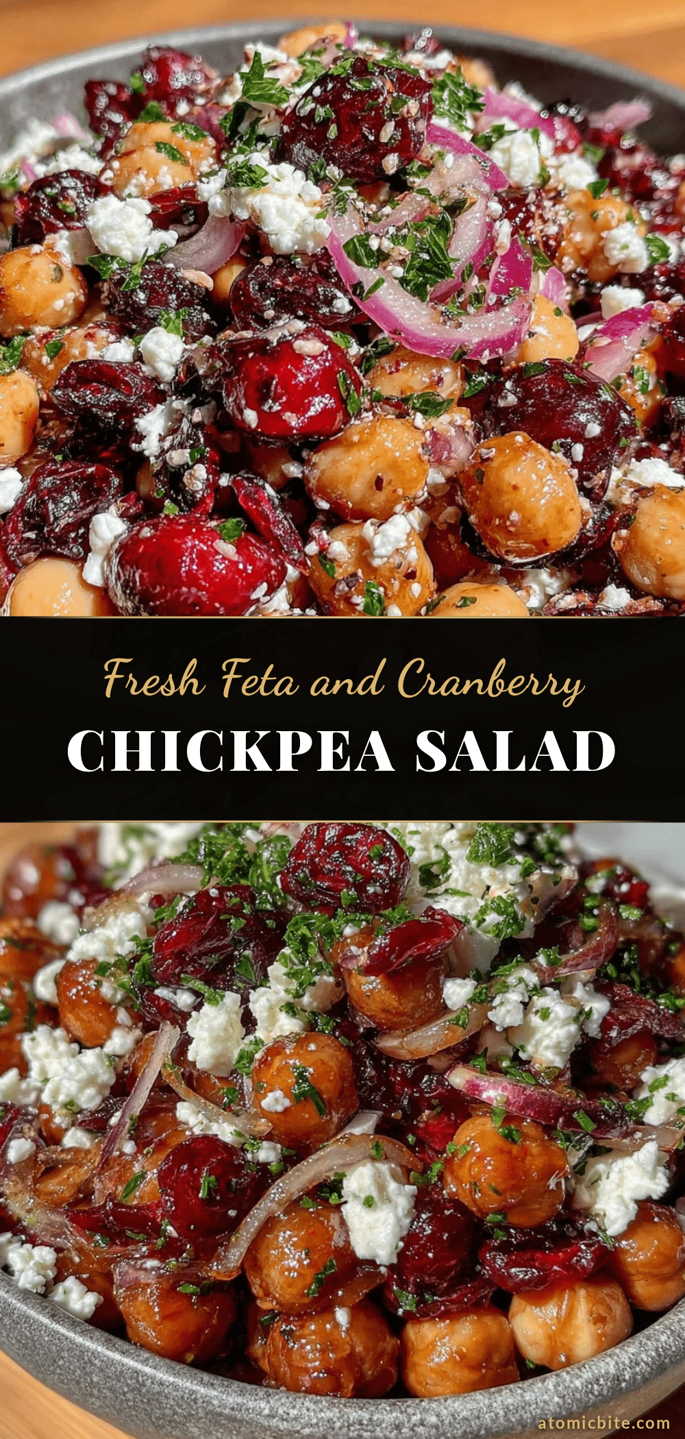 fresh feta and cranberry chickpea salad recipe