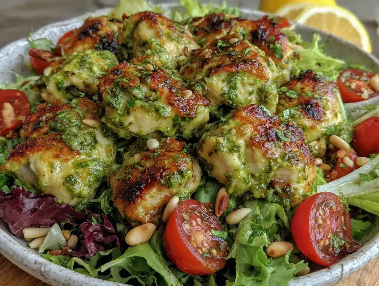 fresh pesto chicken salad preparation steps