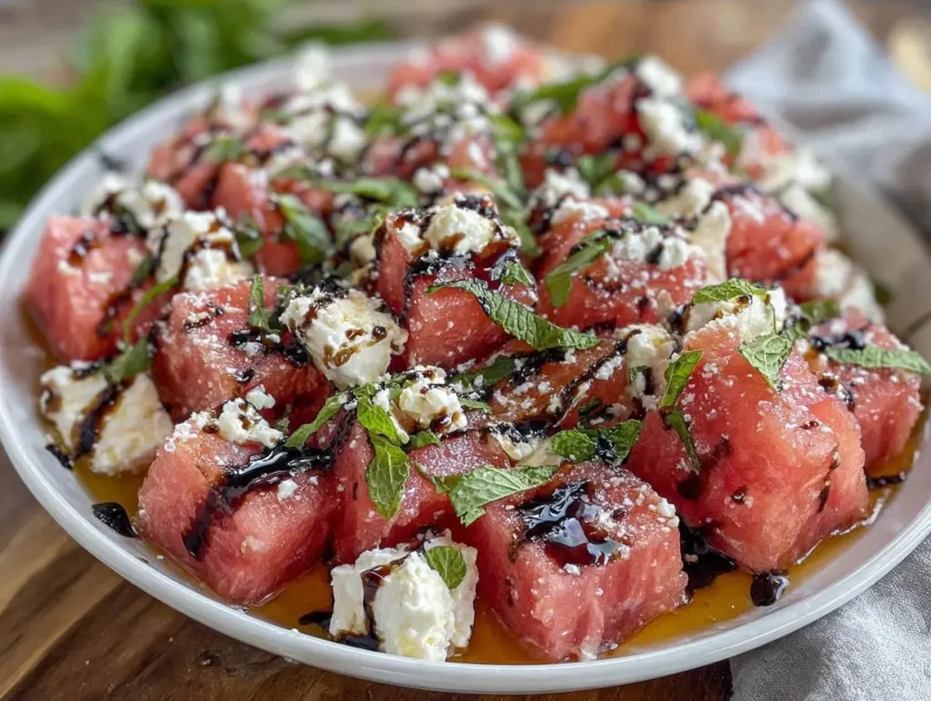 fresh watermelon feta salad - featured image