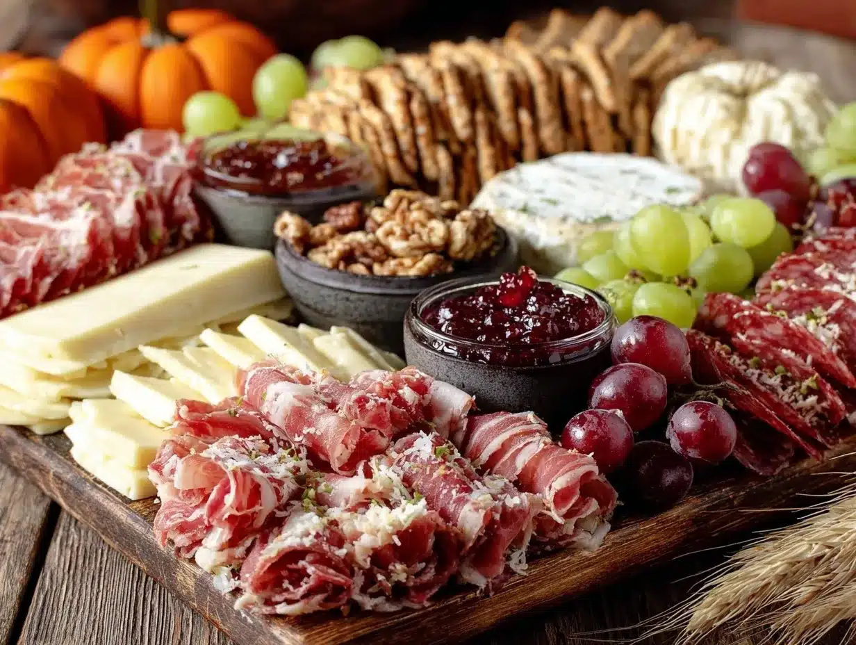 Friendsgiving Potluck Charcuterie Table preparation steps