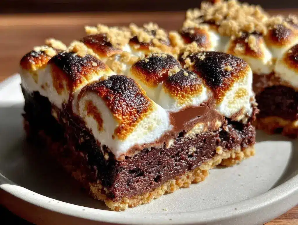 gooey s’mores brownie bars - featured image