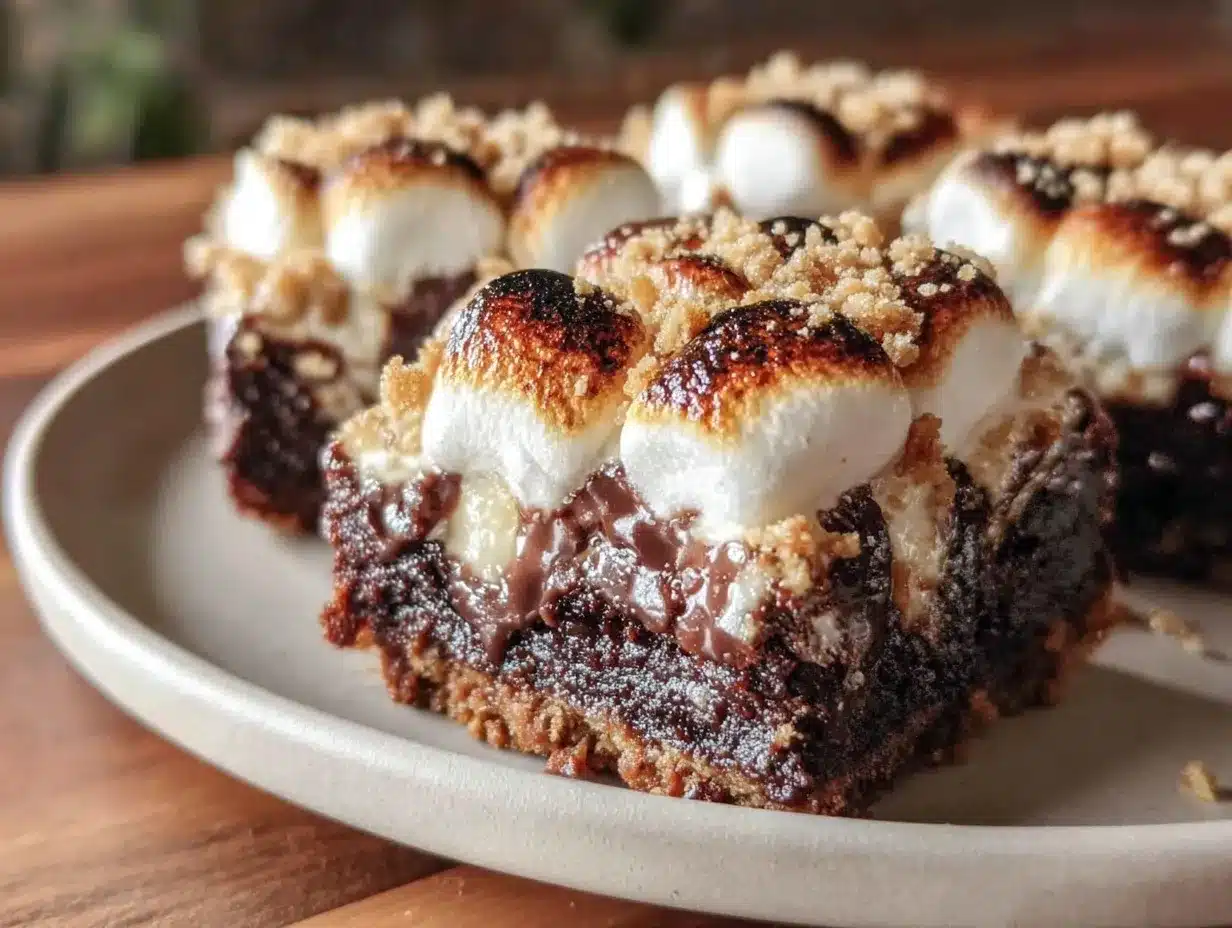 gooey s’mores brownie bars preparation steps