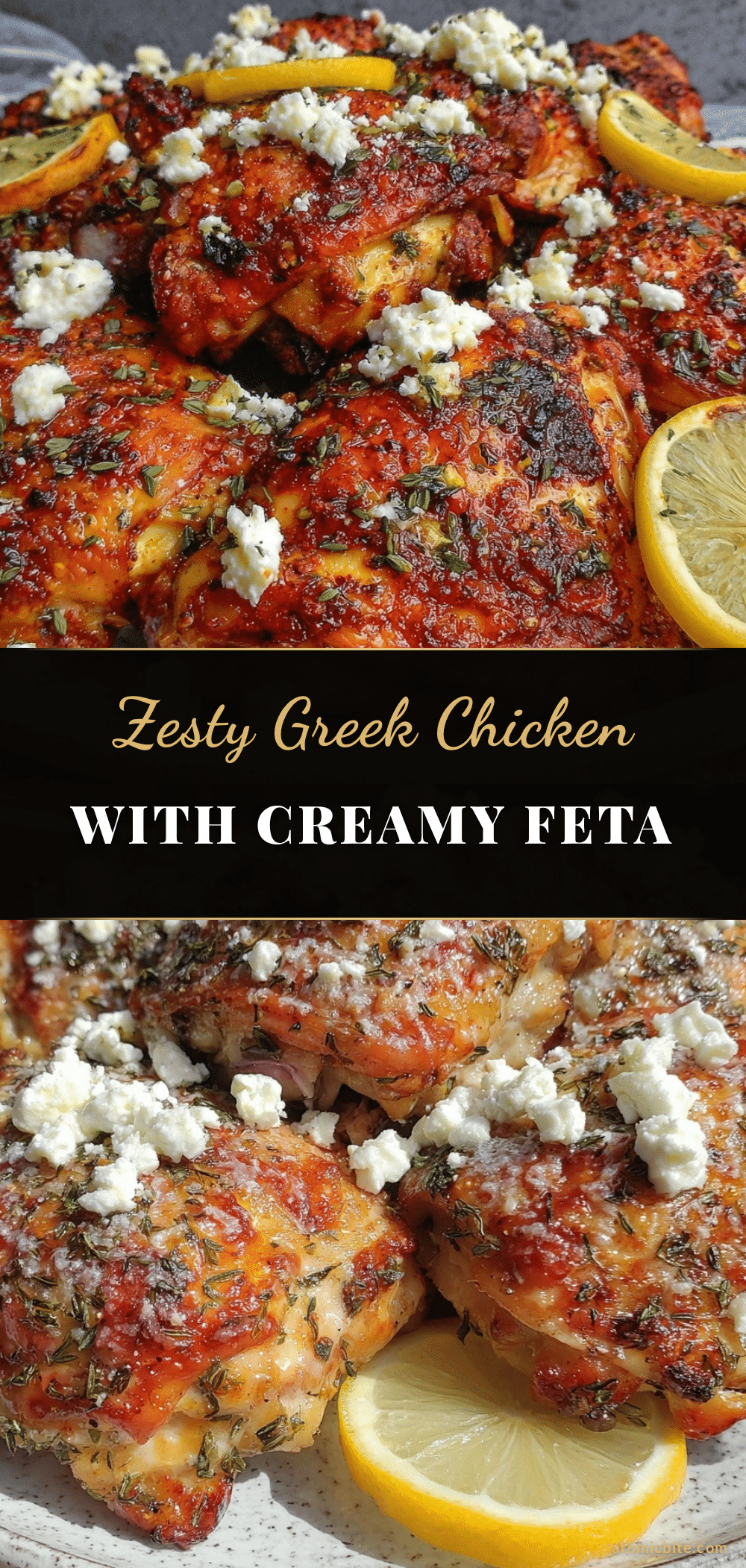 greek chicken with lemon and creamy feta recipe