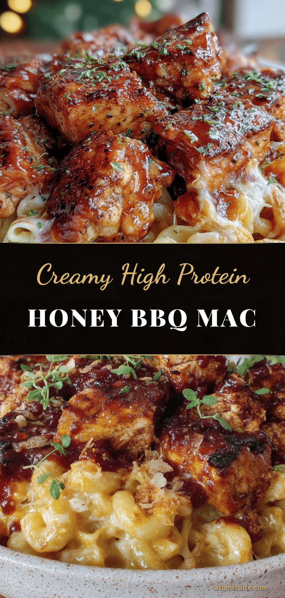 high protein honey bbq chicken mac and cheese recipe