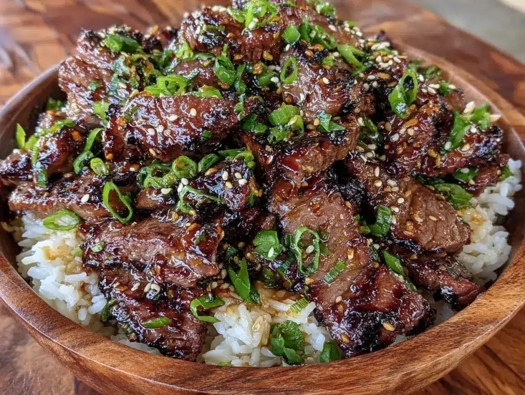 hot honey beef bowl - featured image