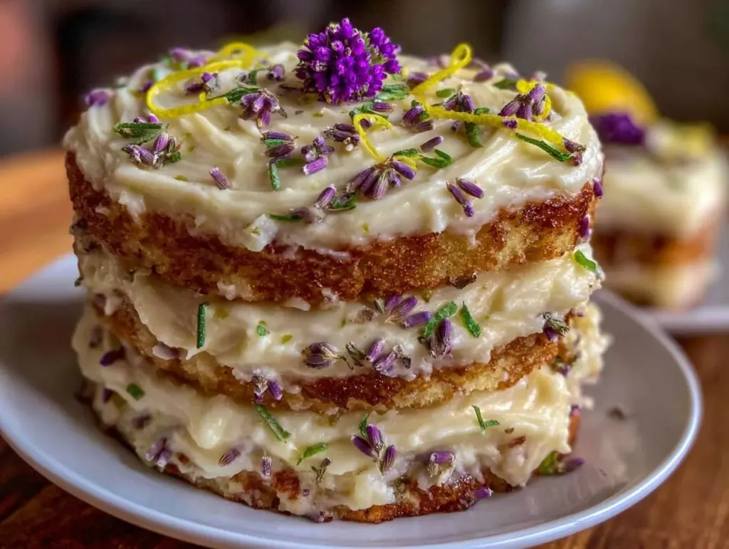 lemon lavender layer cake - featured image