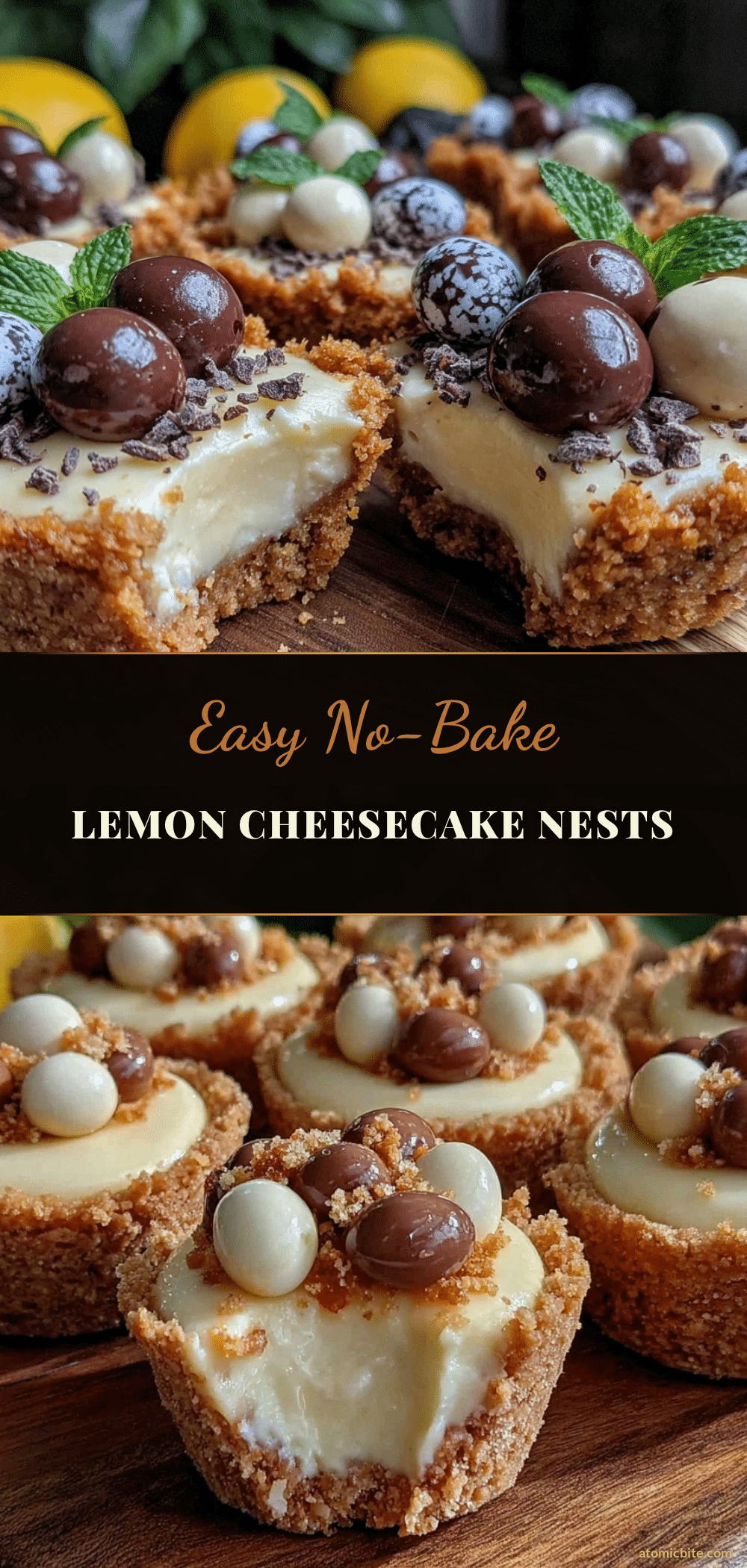 no-bake lemon cheesecake nests recipe