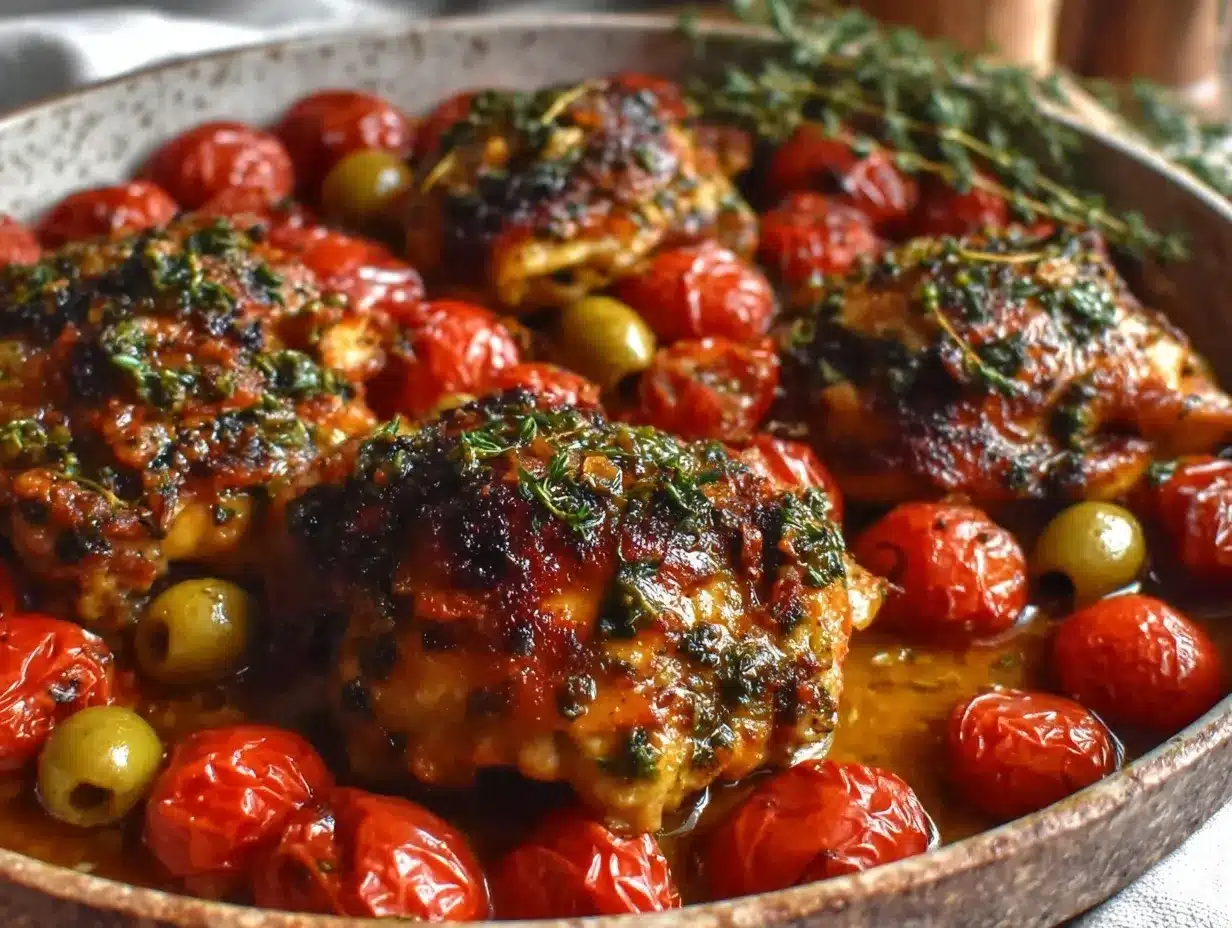 one-pan mediterranean chicken thighs preparation steps