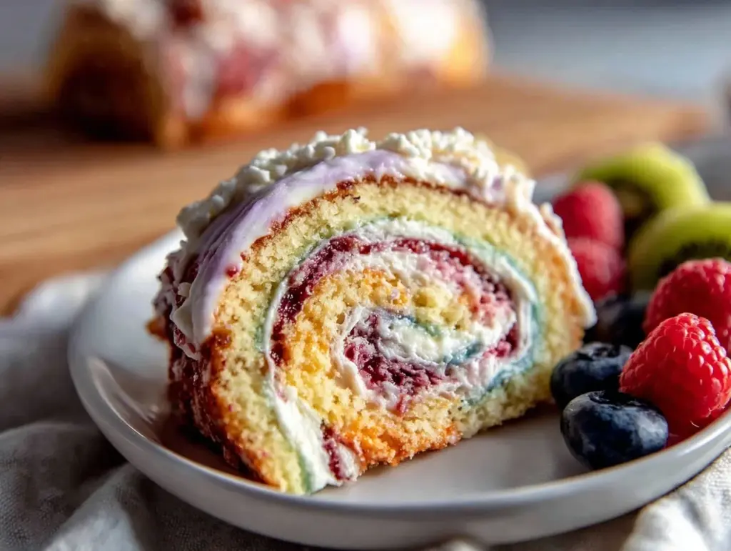 perfect rainbow cake roll - featured image