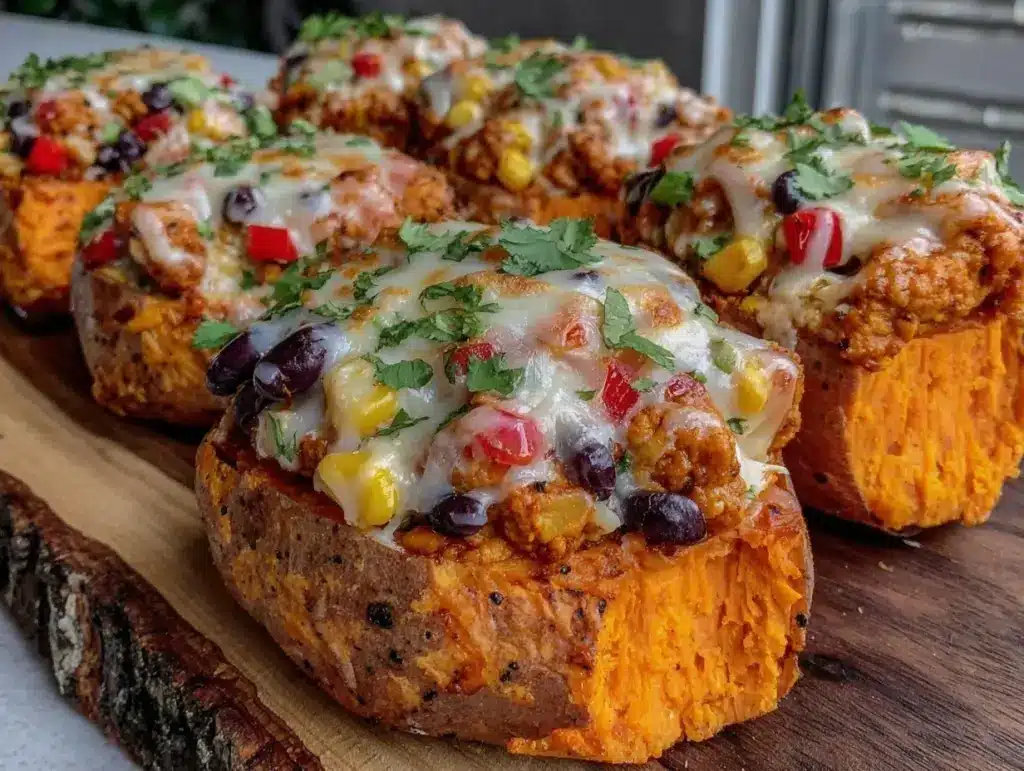 protein loaded sweet potato boats - featured image