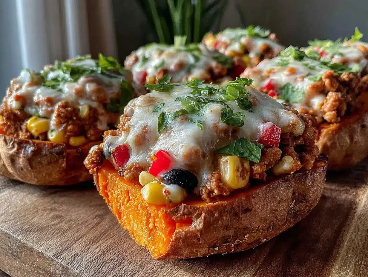 protein loaded sweet potato boats preparation steps
