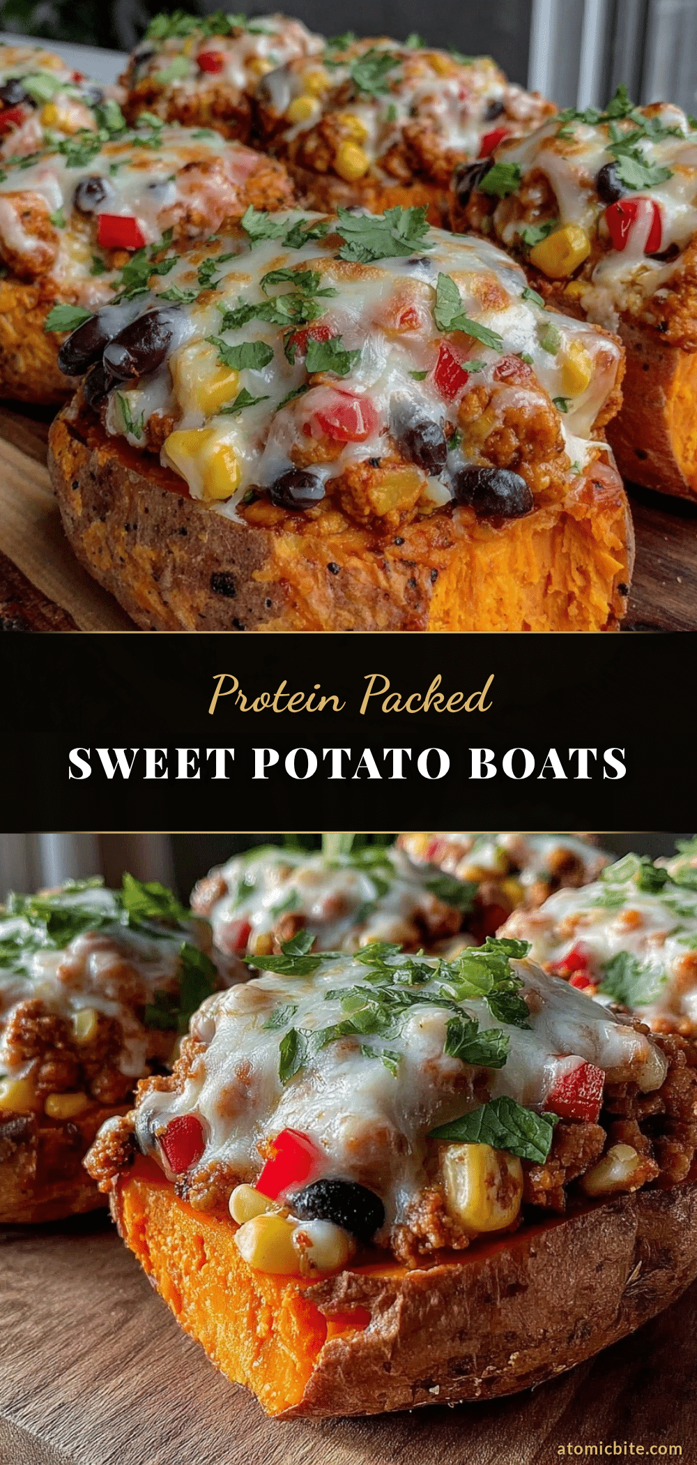 protein loaded sweet potato boats recipe
