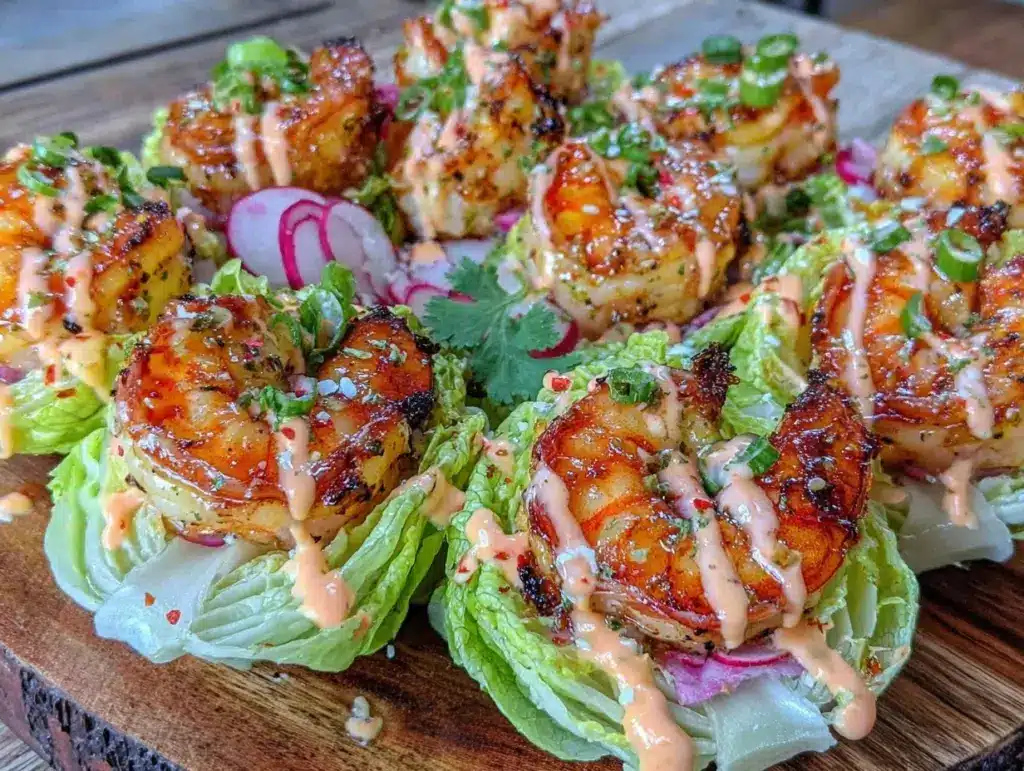Quick Garlic Shrimp Lettuce Wraps - featured image