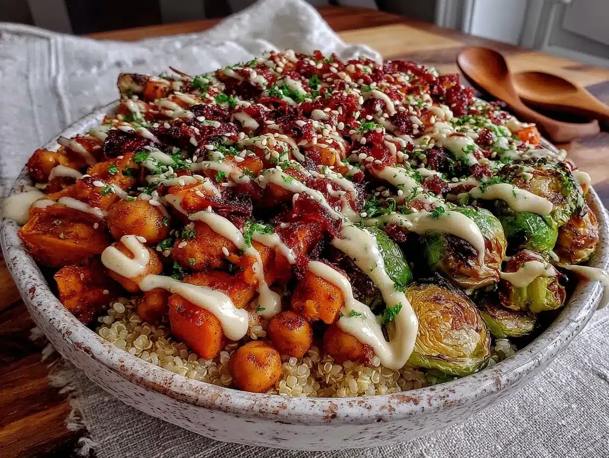 roasted veggie chickpea bowls preparation steps