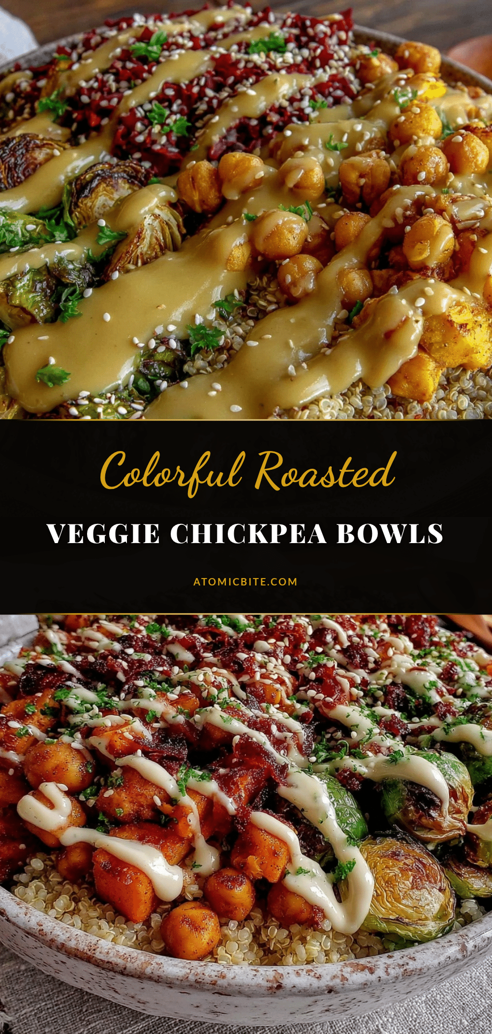 roasted veggie chickpea bowls recipe