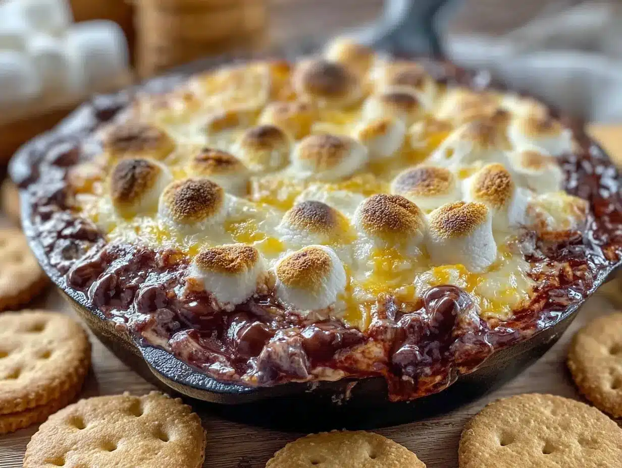 s’mores skillet dip preparation steps