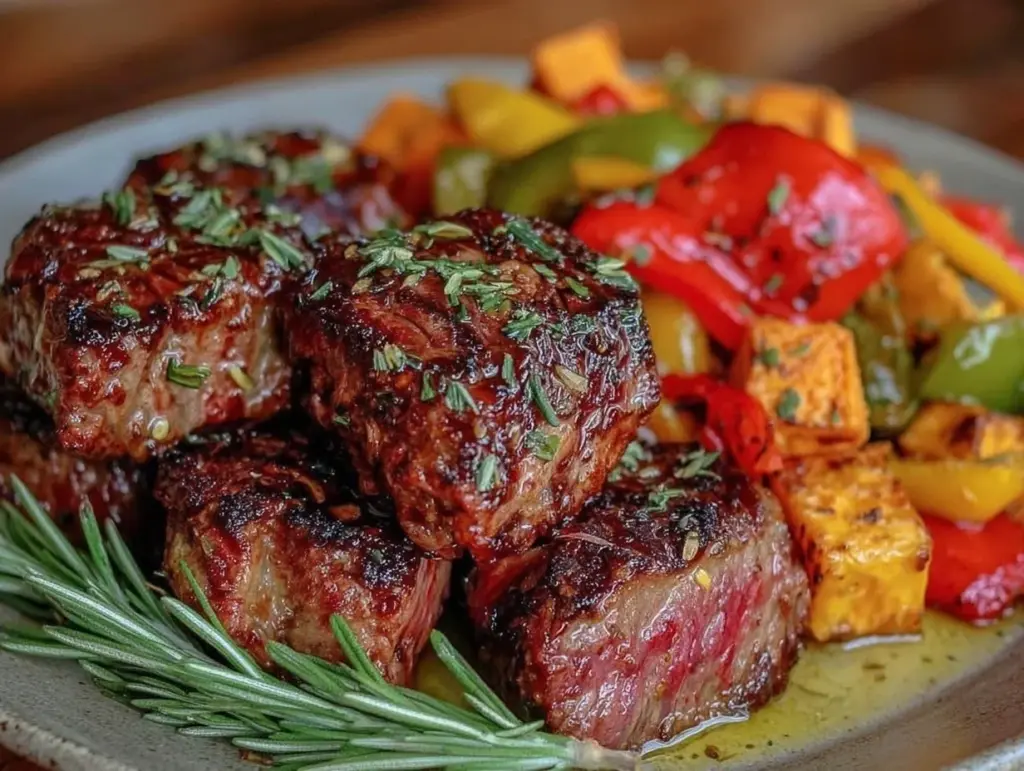 savory protein steak bites - featured image